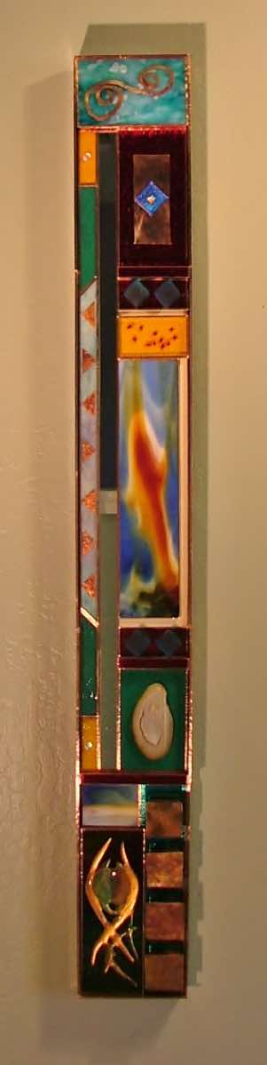 *Sold<p>Art and Fused Glass<p>Hammered Copper<p> Agate<p>6" x 48"